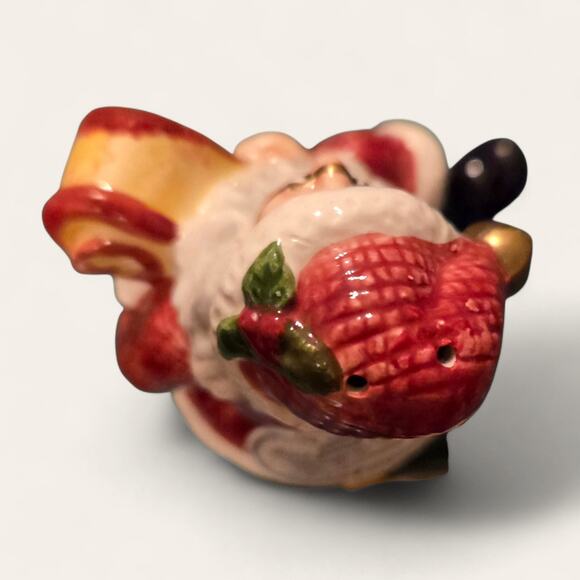 Fitz and Floyd Salt and Pepper Shaker Set Santa Sitting on a Present - Picture 8 of 9